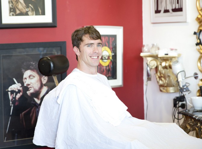 groom in barber shop